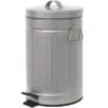 Retro Silver Step Trash Bin, 12l