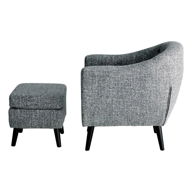 Rockwell Accent Chair & Ottoman Set, Salt & Pepper - Image 4