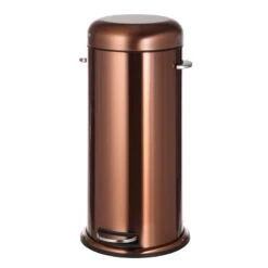 Round Retro Copper Stainless Steel Pedal Bin, 30l