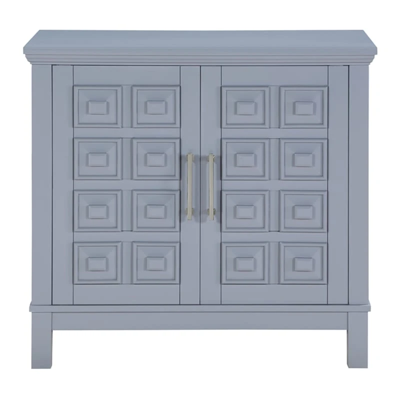 Sadie 2-Drawer Geometric Cabinet, Grey - Image 2