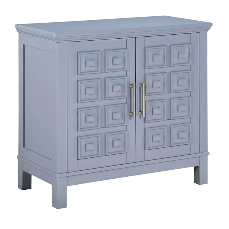 Sadie 2-Drawer Geometric Cabinet, Grey