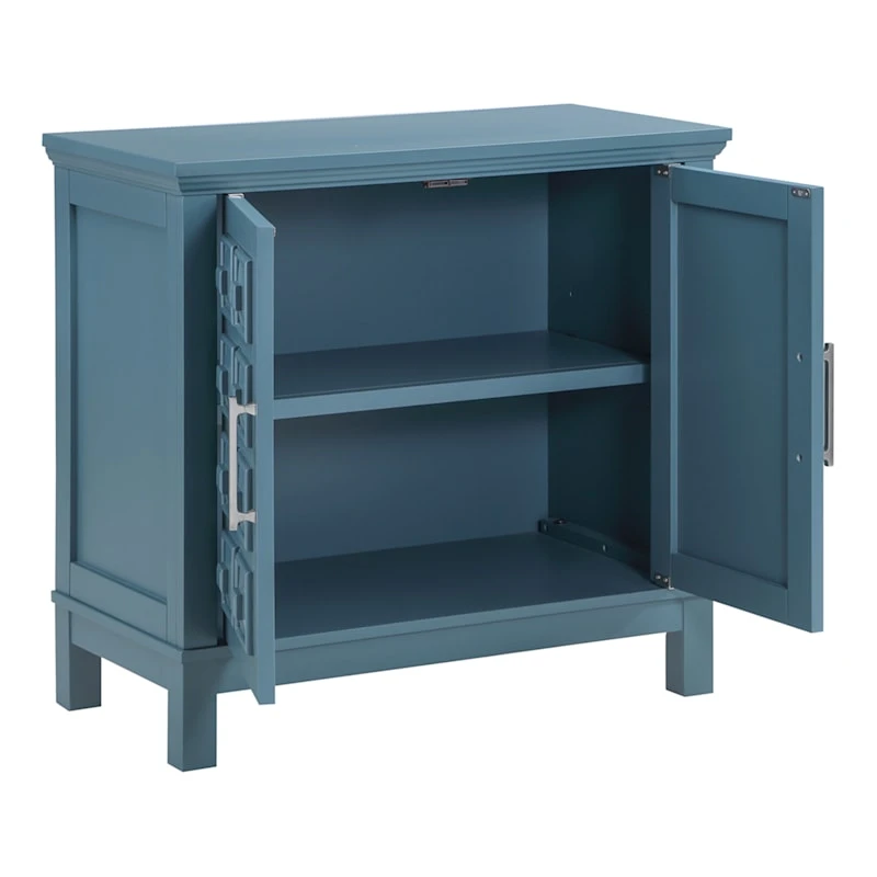 Sadie 2-Drawer Geometric Cabinet, Turquoise - Image 3