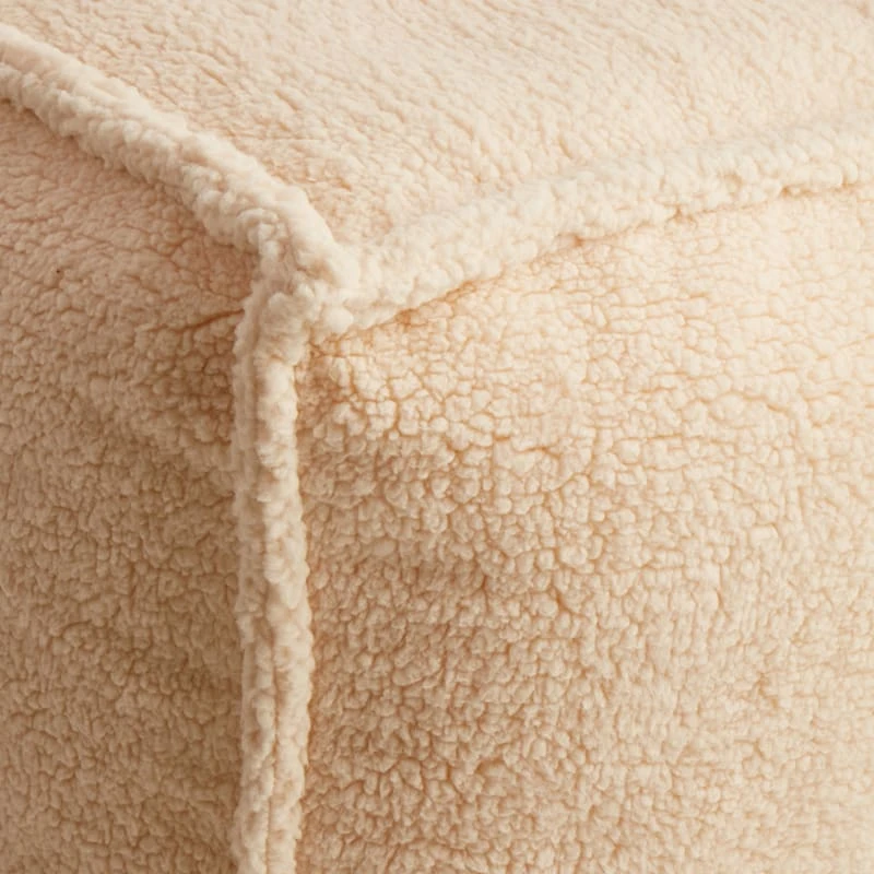 Sherpa Pouf, Cream - Image 2
