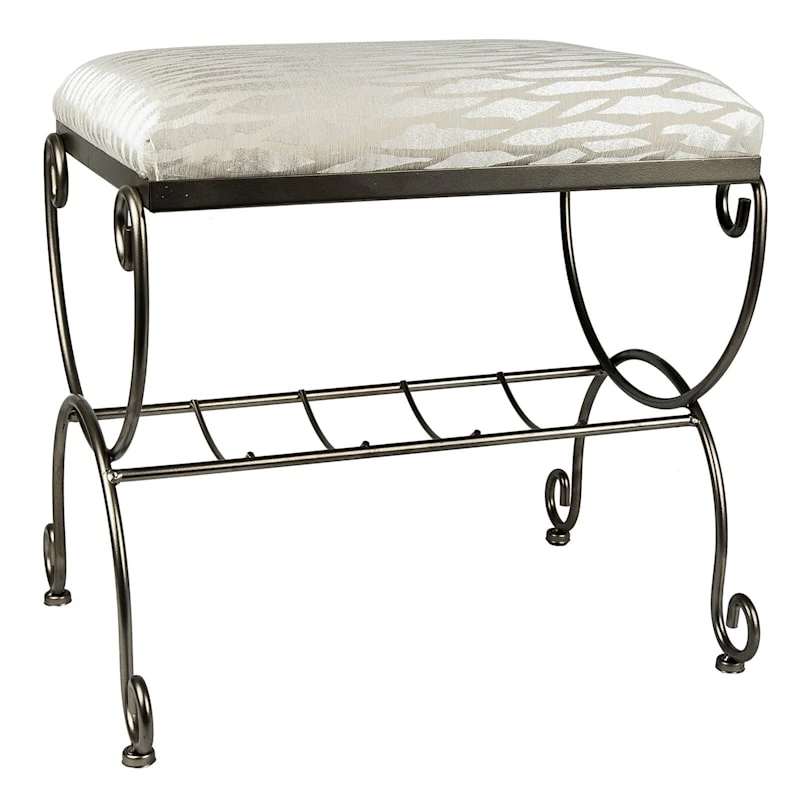 Silver & Ivory Vanity Bench - Image 2