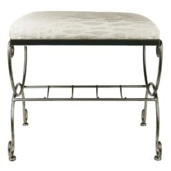 Silver & Ivory Vanity Bench