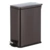 Slim Rectangle Black Stainless Steel Pedal Bin, 9.7l