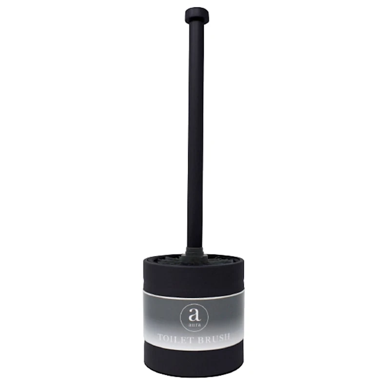 Steel Toilet Brush W Open Holder Black