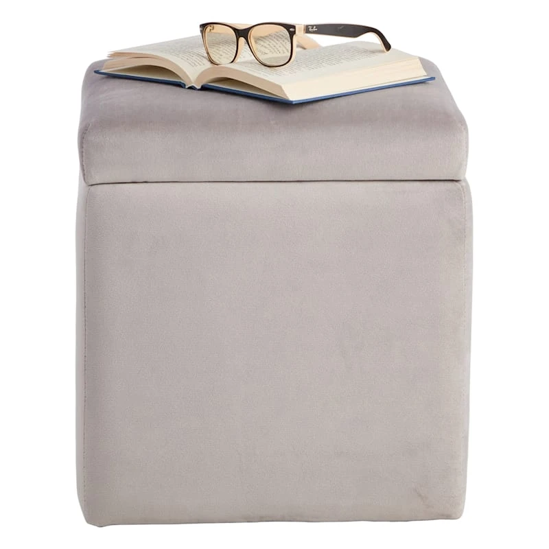 Stuart Square Storage Ottoman, Grey - Image 2