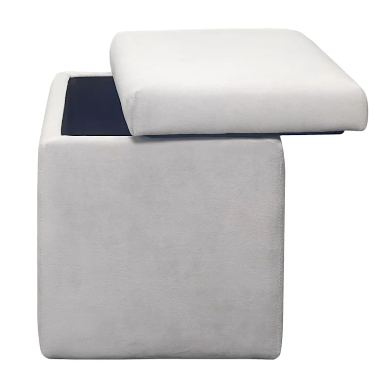 Stuart Square Storage Ottoman, Grey - Image 4
