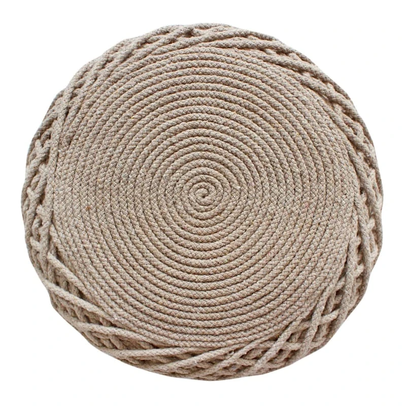 Ty Pennington Reid Twisted Ottoman, Wool Brown - Image 3