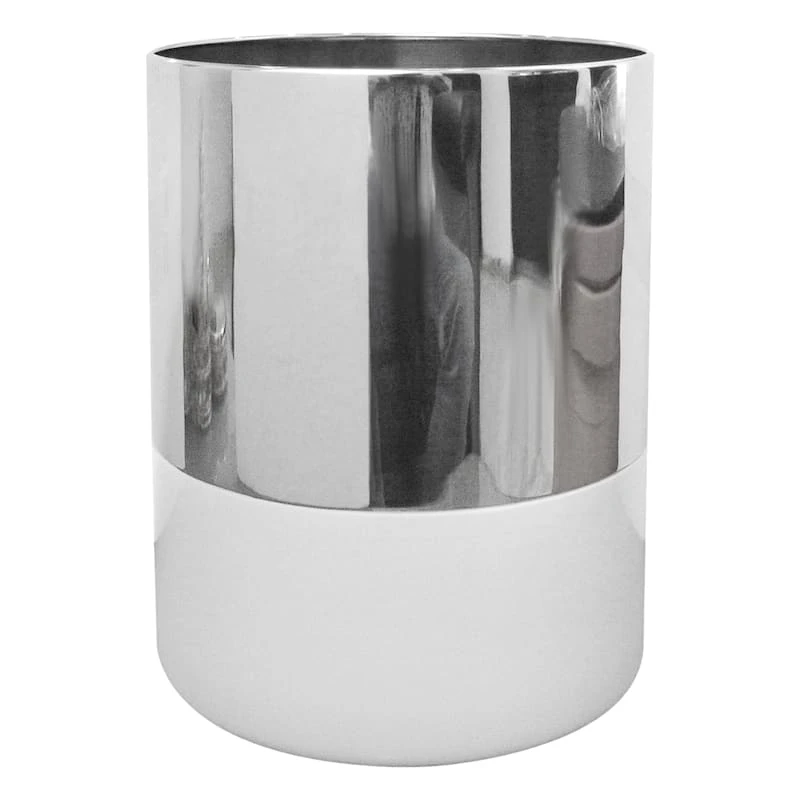 Ty Pennington White Wastebasket, 10"