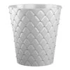 White Quilted Studded Wastebasket, 10.4"