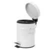 White Retro Step Trash Bin, 5l