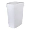 White Storage Rectangle Slim Swing Lid Trash Bin, 50l