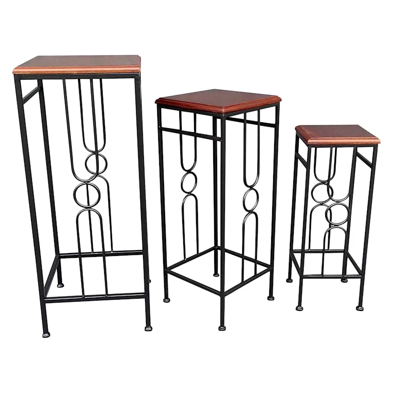 Wood Top Plant Stand, Medium